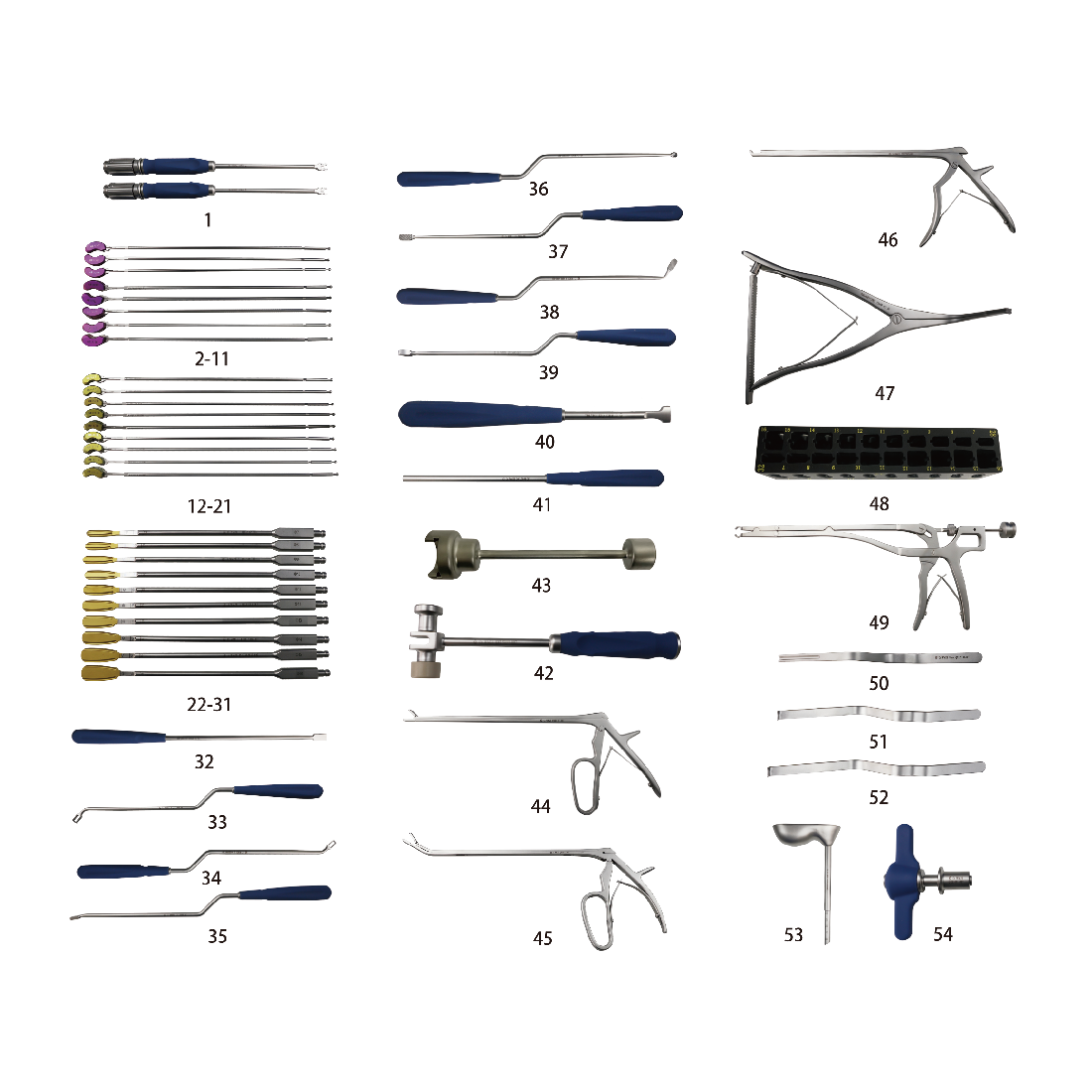 Set instrumen untuk sistem fiksasi tulang belakang Internal