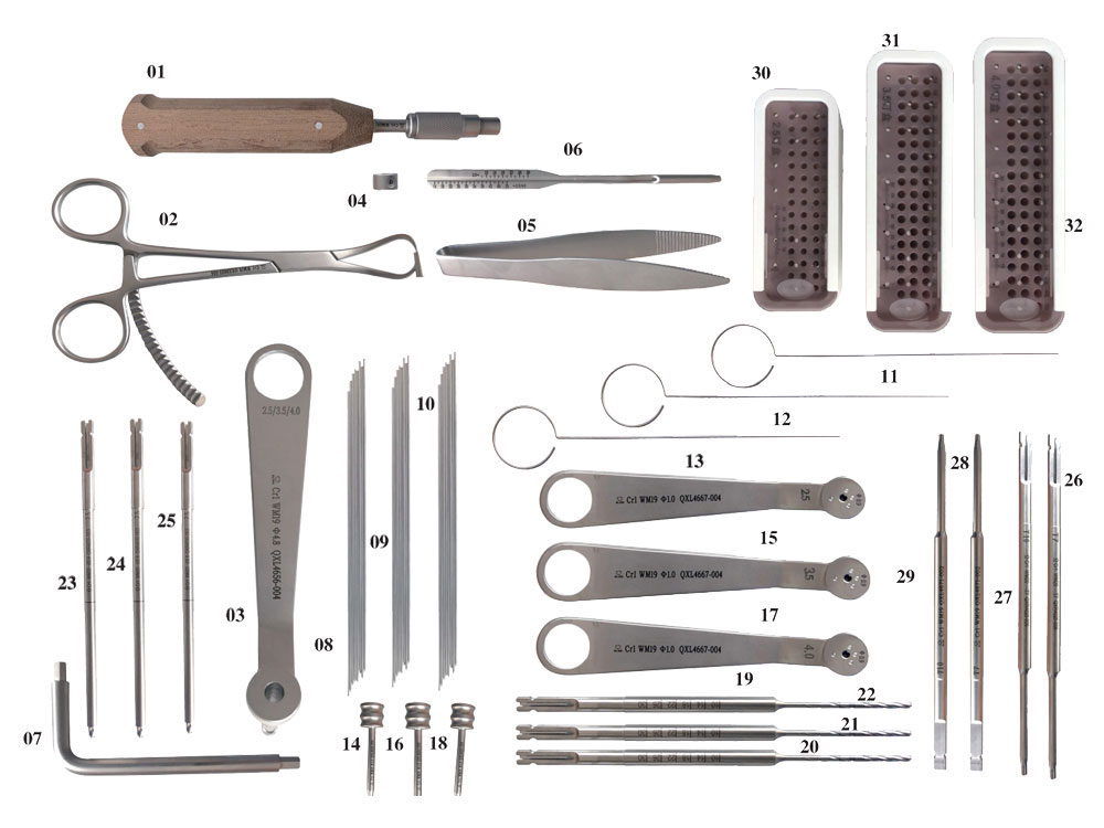 Set instrumen untuk sekrup kompresi canulated (I)