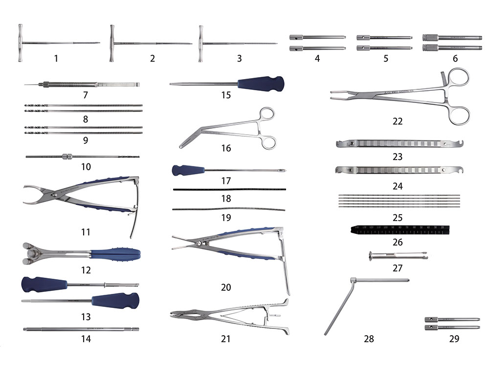 Set instrumen untuk sistem ortho-bridge (OBS) (Fragmen kecil)