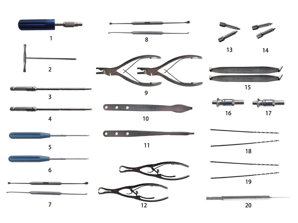 Set instrumen untuk pelat pengunci Mini 1.5/2.0